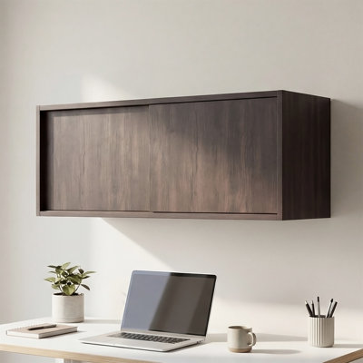 Note 32-Inch Wide Wall Storage Cabinet with Sliding Doors