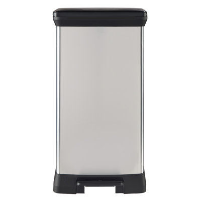 Curver Infinity 13 Gal Plastic Kitchen Trash Can with Foot Pedal and Locking Lid