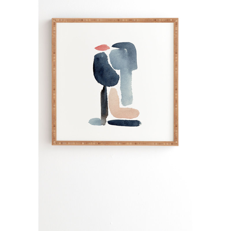 Figurine minimale bleu marine - imprimé, H 20 po x l 20 po x P 2 po, Armature en bambou, Pas de tapis