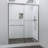 44" - 48" W, 62" H Double Sliding Semi-Frameless with Fixed Glass Panel 48" W x 62" H Shower Door-71011715