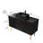 48" Bathroom Vanity with Black Rectangular Cermaic Basin