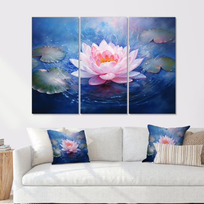 Lotus Luminescence I - ensemble d'art mural Lotus