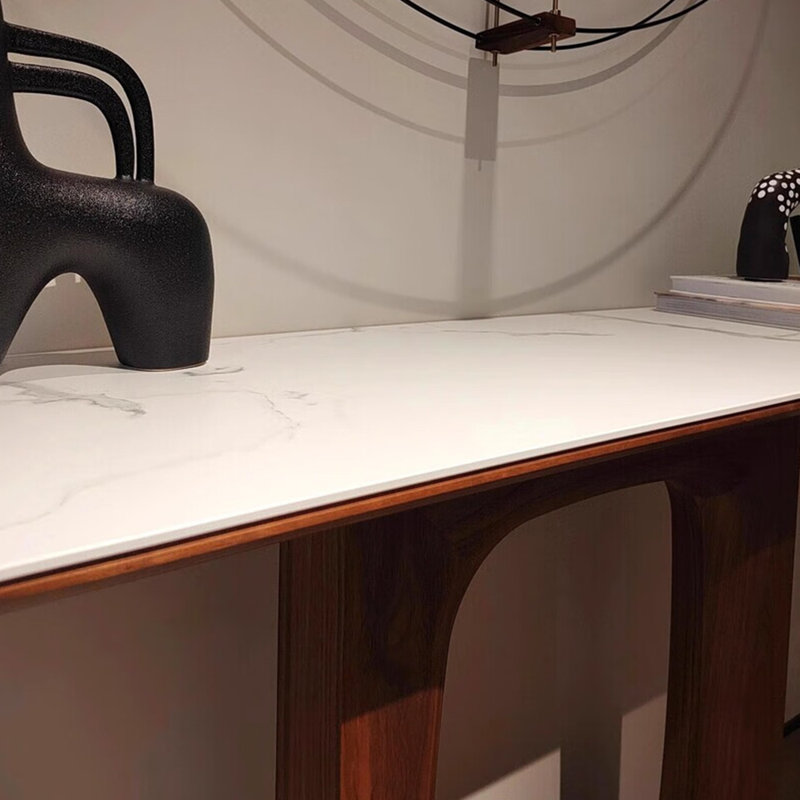 Table de porche moderne en pierre frittée simple., H 31,5 po x l 47,2 po x P 13,7 po