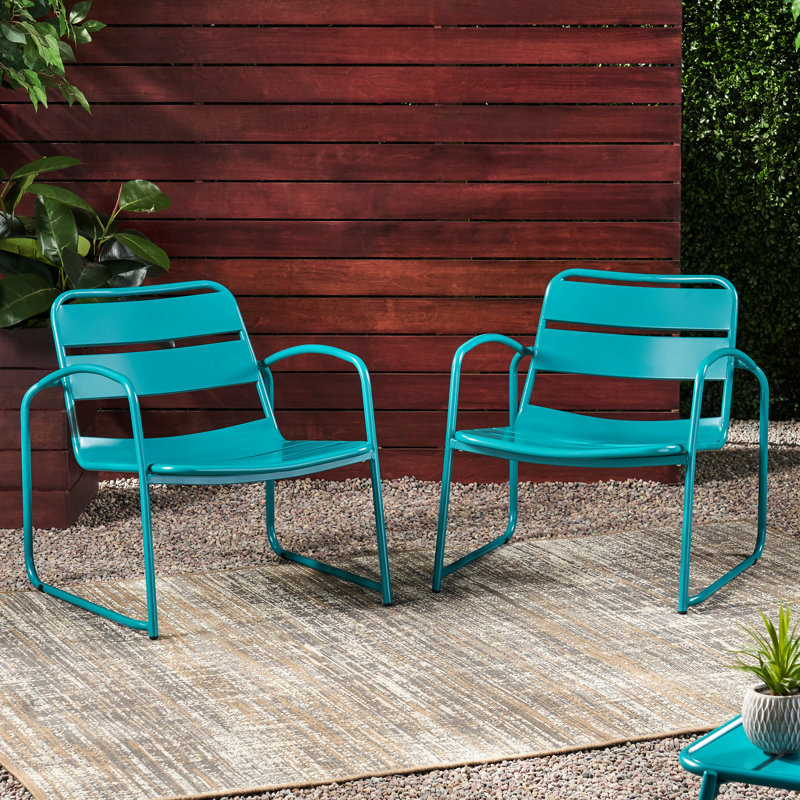Teal Iron Chair: Outdoor Relaxation Dream, 24.07 In. D, 26.42 W, 25.62 H, 14.26 Lb Wt Enjoy Relaxing In Style, Depth, Width, Height,