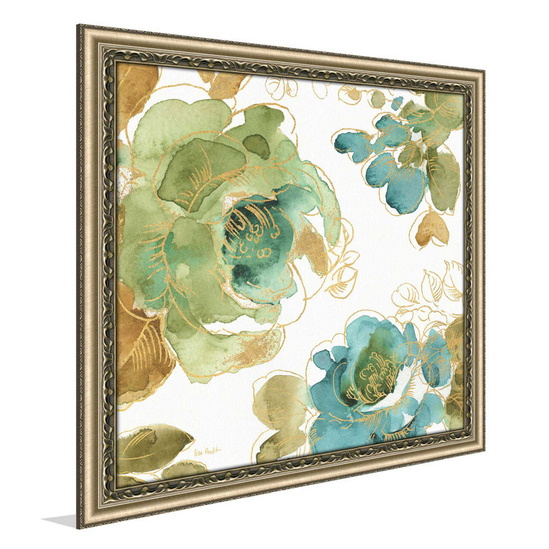 «My Greenhouse Roses II», reproduction de peinture à l'aquarelle, H 25,5 po x l 25,5 po x P 1 po, Encadrement champagne