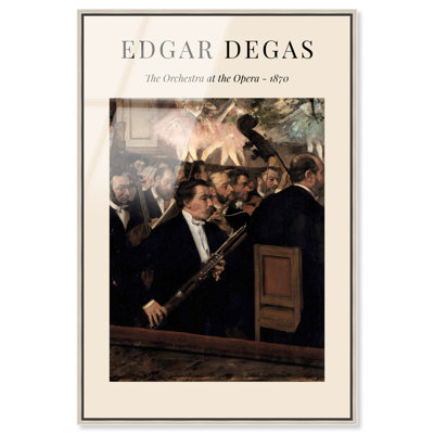 The Orchestra at the Opera Poster Framed Acrylic Print Vintage Art Posters by Art Remedy, White Frame, 16 x 24