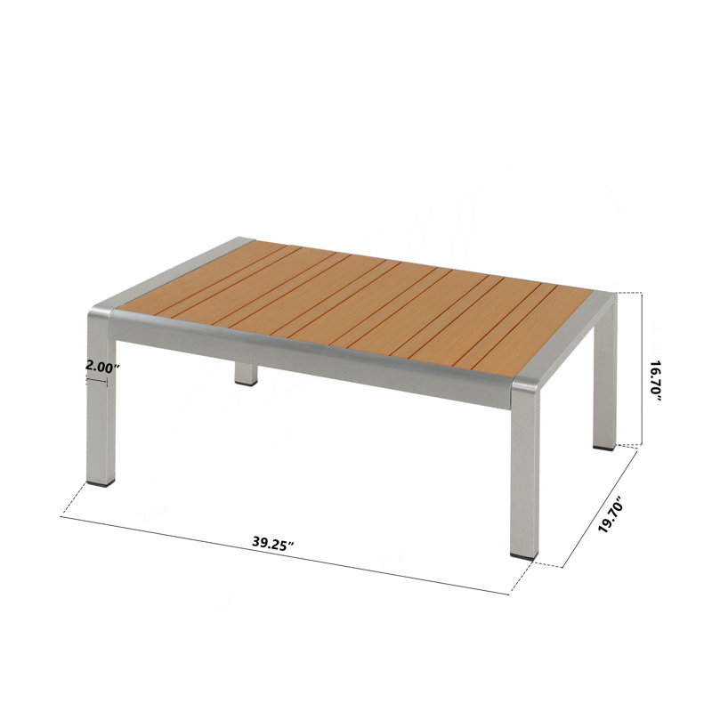 Table basse d'extérieur en aluminium Cora