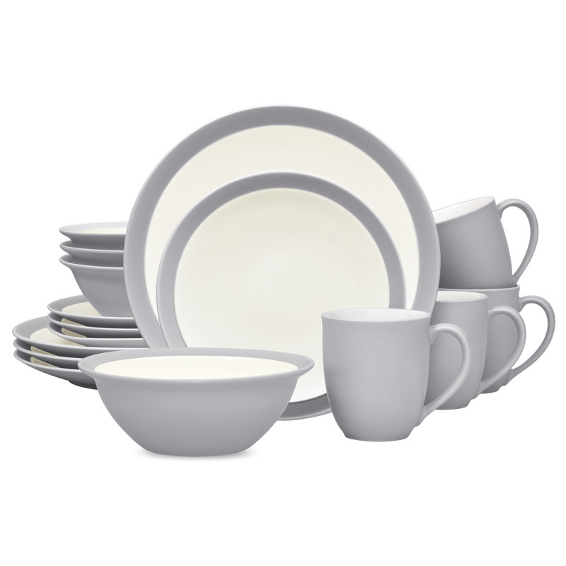 Noritake Colorwave 16-Piece Curve Dinnerware Set, Service for 4, Slate