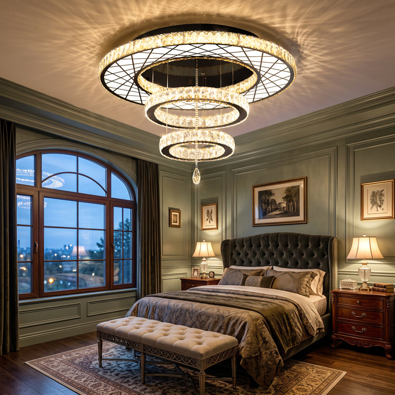 Lustre moderne pour salle à manger et chambre à coucher, 24 in, Doré