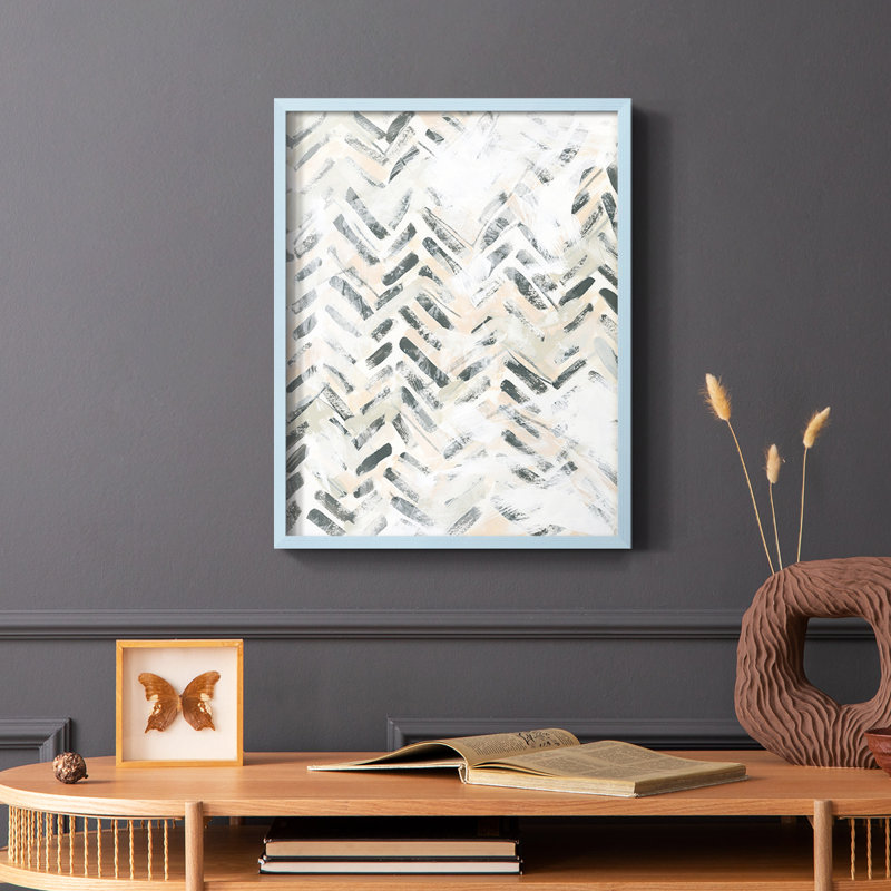 Sand Glyphs II, reproduction encadrée - bois massif, Bleu, H 10 po x l 8 po