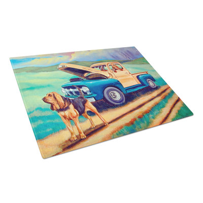 East Urban Home Bloodhound Tempered Glass Cutting Board