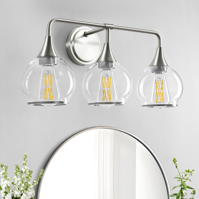 Lupe 3-Light Bathroom Dimmable Vanity Light, Nickel