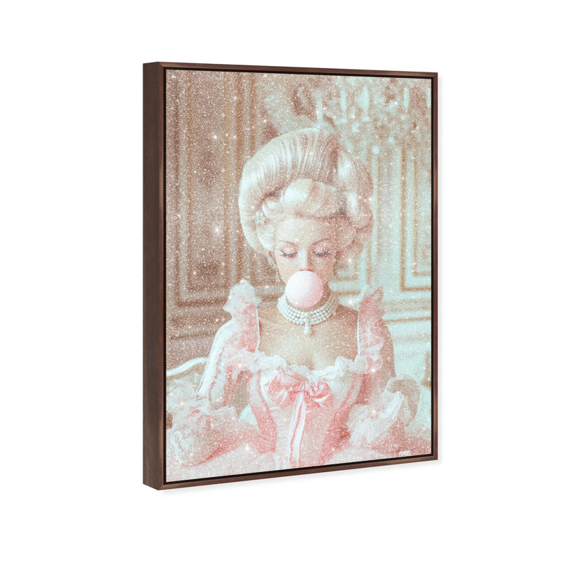 Oliver Gal Bubble Queen Glam - Diamond Dust Framed Canvas Art, Brown, 24" H x 16" W