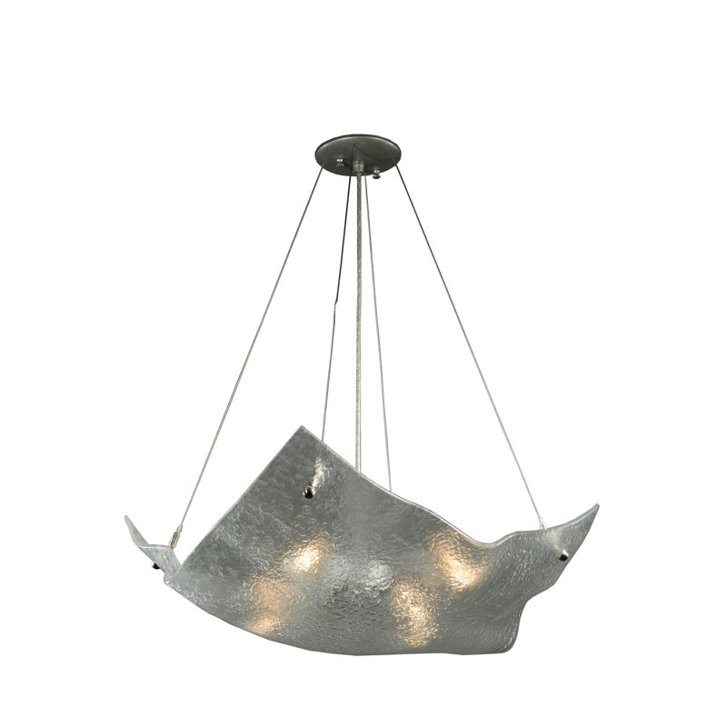 26" Wide Crinkle Clear Texture Inverted Pendant