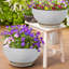 Ensemble de 2 pots à fleurs d'extérieur modernes en plastique avec fonction de drainage-109269698