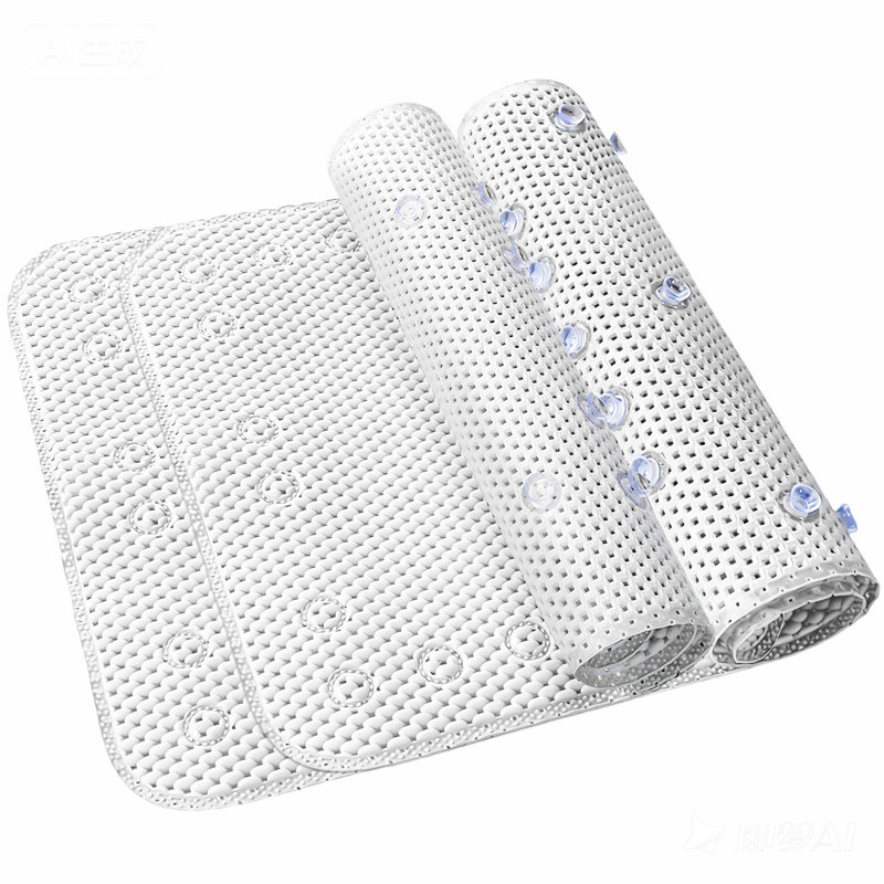 Tapis de bain antidérapant 2 pièces, Blanc