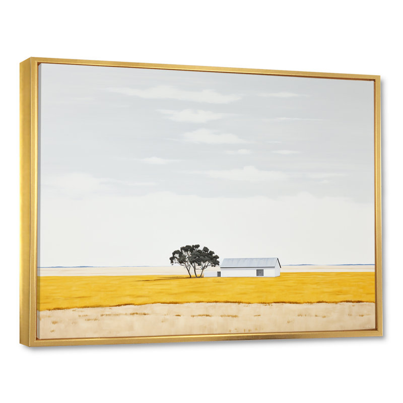 Prayies Endless Meadows Scenery Minimalisme II, H 34 po x l 44 po x P 1,5 po, Cadre flottant doré