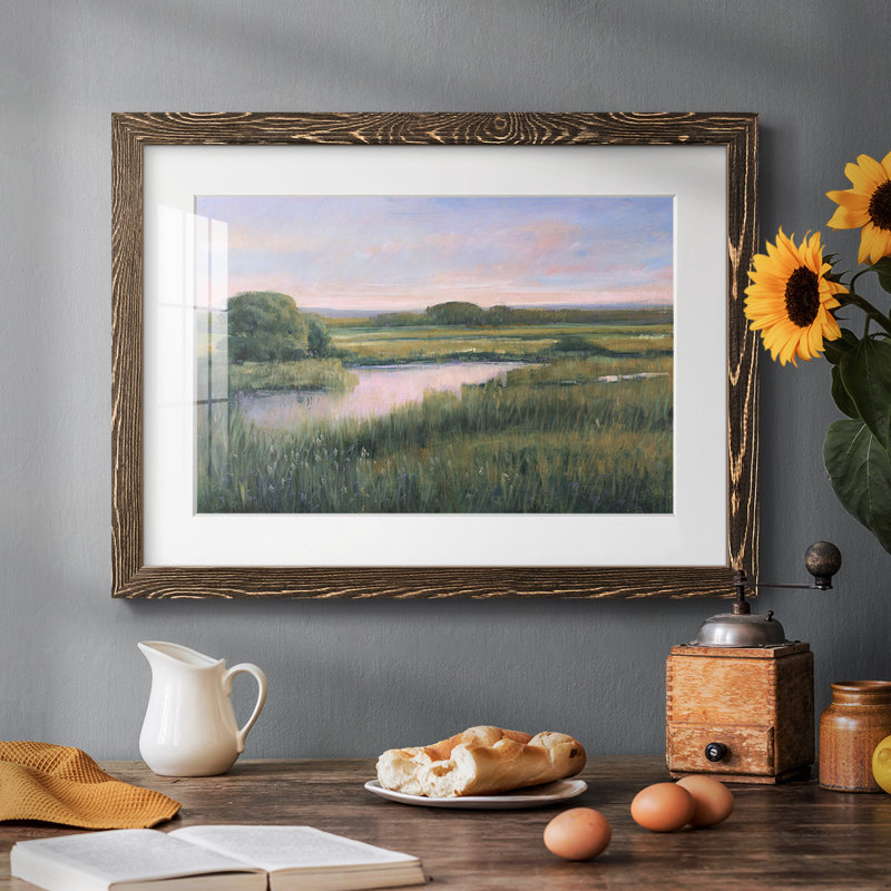 " Spring Marsh I ", Walnut, 14" H x 20" W x 1.5" D