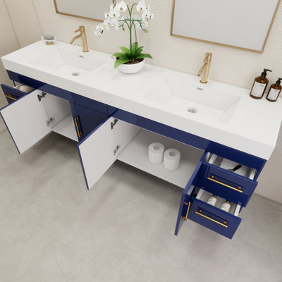 Ensemble de meuble-lavabo double mural 83,4 "