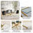 5-Piece Modern Dining Set – Rectangular Glass Table With Metal Base & 4 Faux Leather High-Back Chairs-114850836-114850839