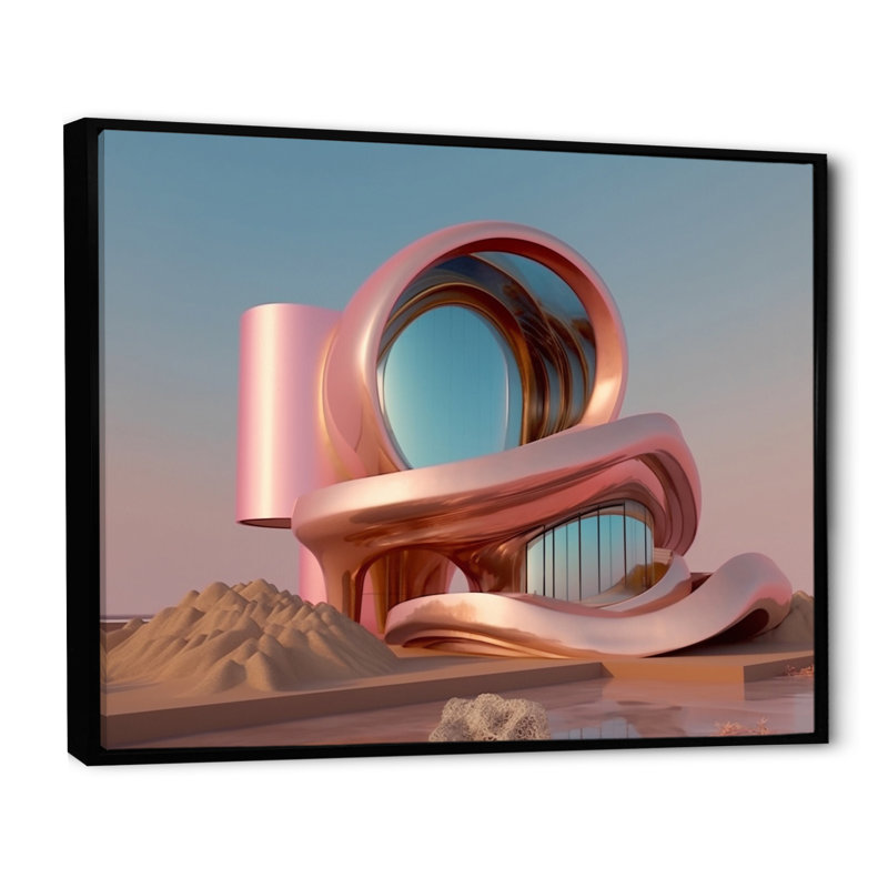 Architectural Grace Futuriste Minimal I, Cadre flottant noir, 30" H x 40" W