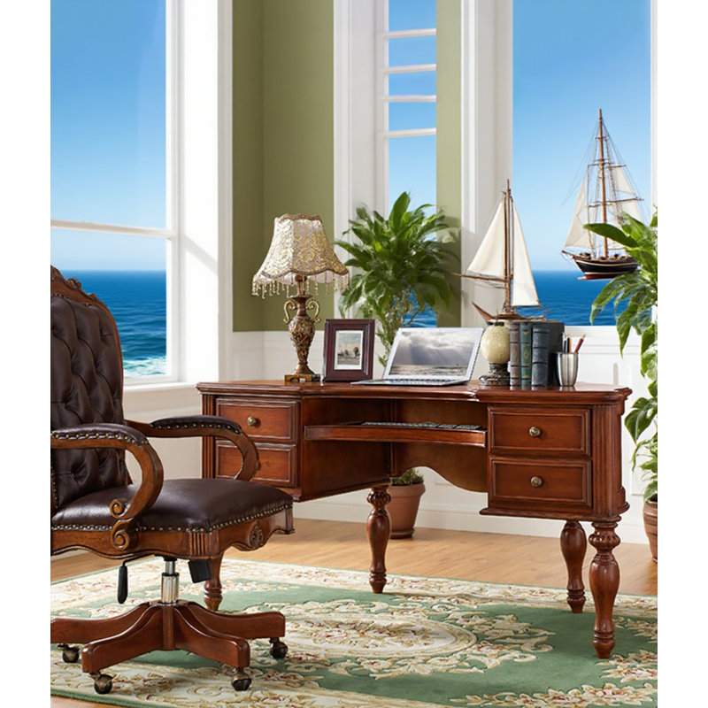 Bureau en bois massif American Vintage, 30.71" H x 53.15" W x 29.53" D