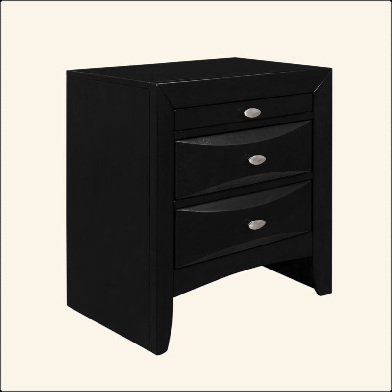 Table de chevet noire Lucille, Noir