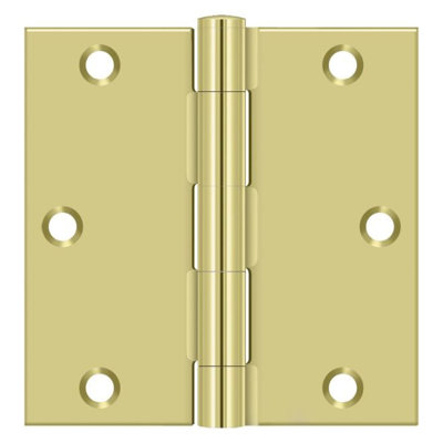Charnière carrée en laiton poli 3-1 / 2 "x 3-1 / 2" Deltana S35U3-R