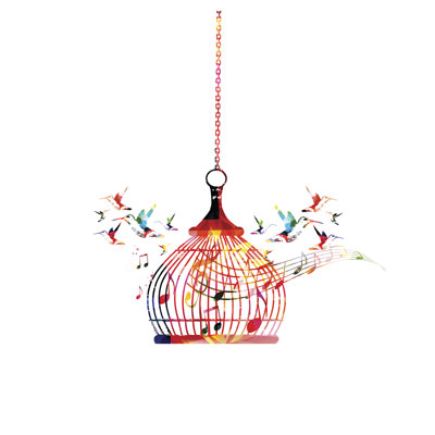 Colorful Birdcage by Proksima - Wrapped Canvas Print