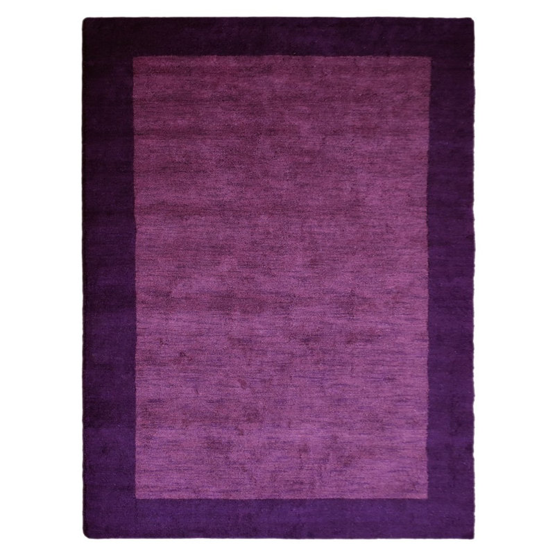 Hand-Knotted Purple Silk Mix Rectangle Area Rug, 8' x 10'