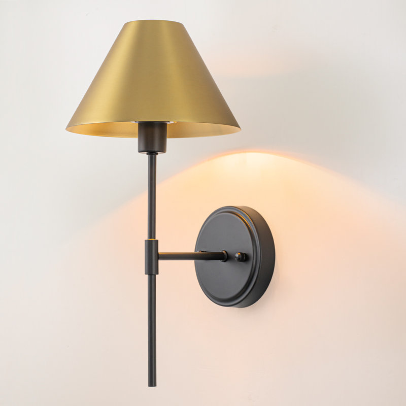 1-Light Brushed Gold Dimmable Wall Sconce Iron Wallchiere