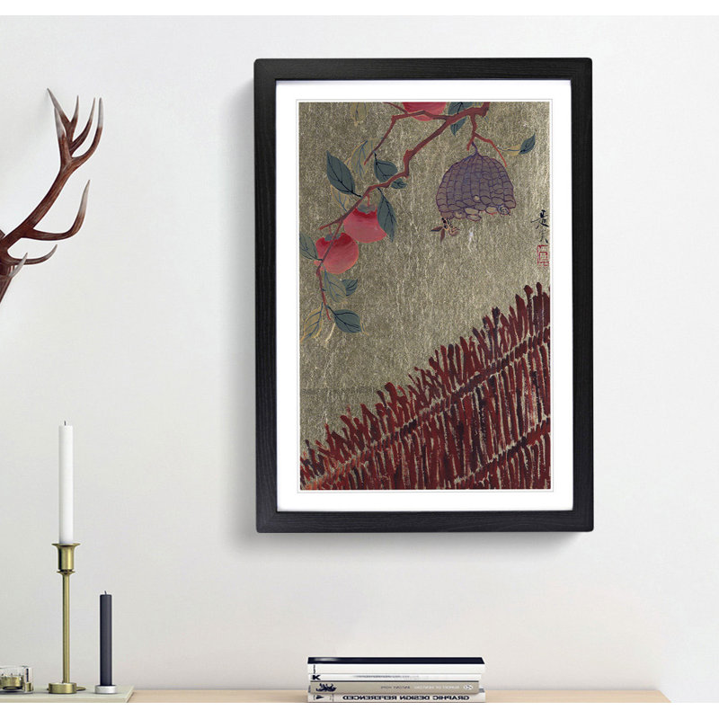Wasps Nest by Shibata Zeshin - Framed Print, Black Framed, 36cm H x 27cm W x 2cm D