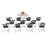 12 Person Flip Top 22'' L Modular Training Table and Chair Set with Casters and Modesty Panel