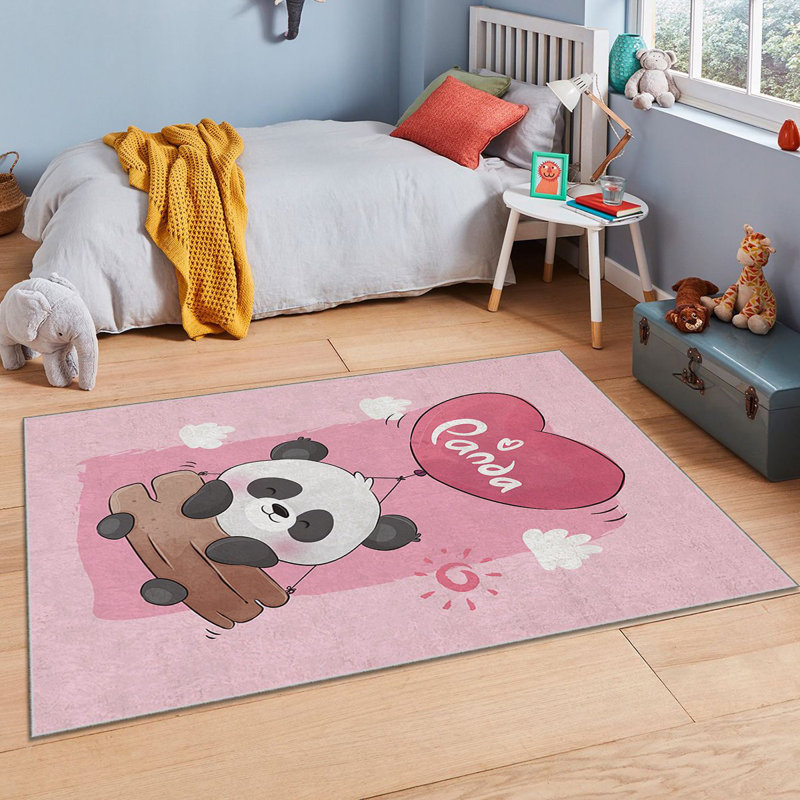 Tapis luxueux, 4,6 x 7,2 pi, 100% polyester, 740 g / m² | Revers en feutre antidérapant, éponge stratifiée pour le confort, antibactérien et facile à nettoyer | Tissu de velours élégant avec impression numérique, lavable à la machine