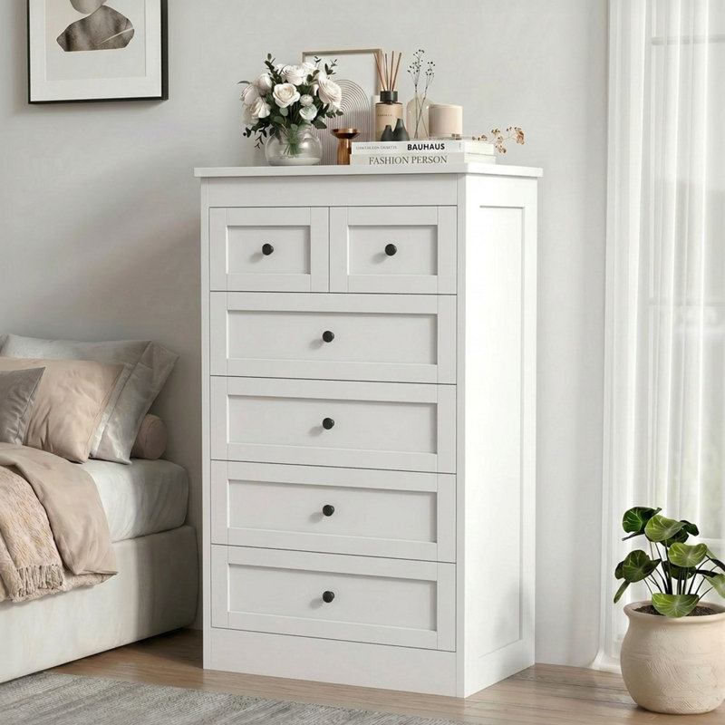 Cenirel 6 Drawer 31.5'' W Dresser, White