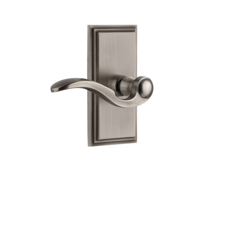 Grandeur Carré Plate Privacy with Bellagio Lever, Antique Pewter, 2 3/8", Left Handed