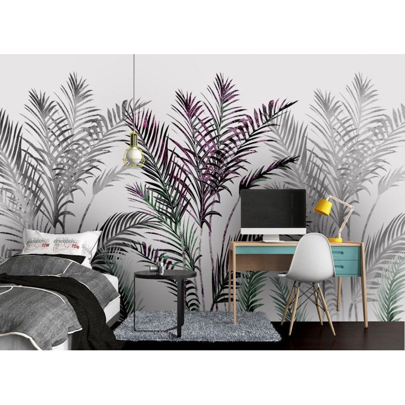 Papier peint amovible feuilles tropicales exotiques tropicales, L 48,96 po x l 75 po