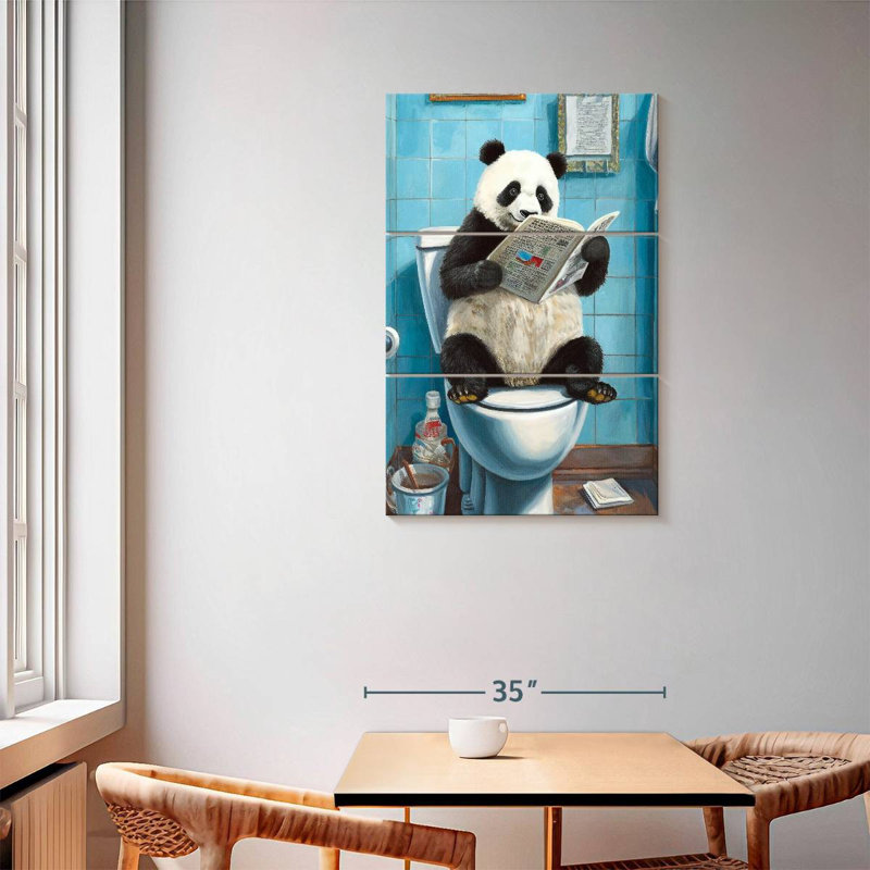 Ketti Panda On A Toilet, 57" H x 36" W