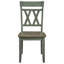 Chaise d'appoint moderne et classique 2 pièces pour salle à manger, sarcelle Greywash deux tons, structure en bois, dossier en X, support de 250 lb, largeur de l'assise de 19 po, finition des sièges antiques, assise, dossier, hauteur totale de 39,5 po