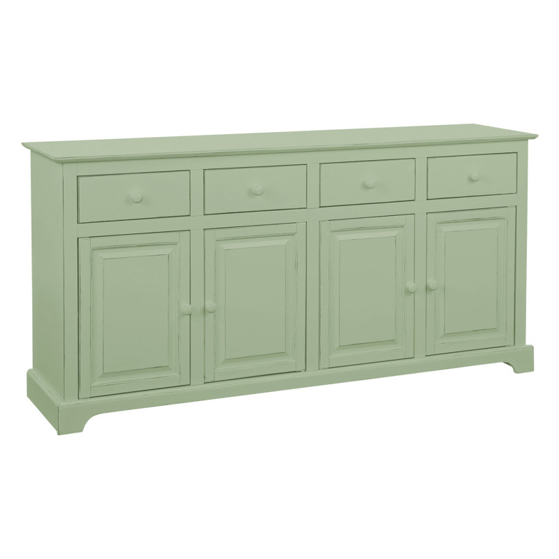 Buffet en bois d'hévéa 4 tiroirs Hues, Céleri