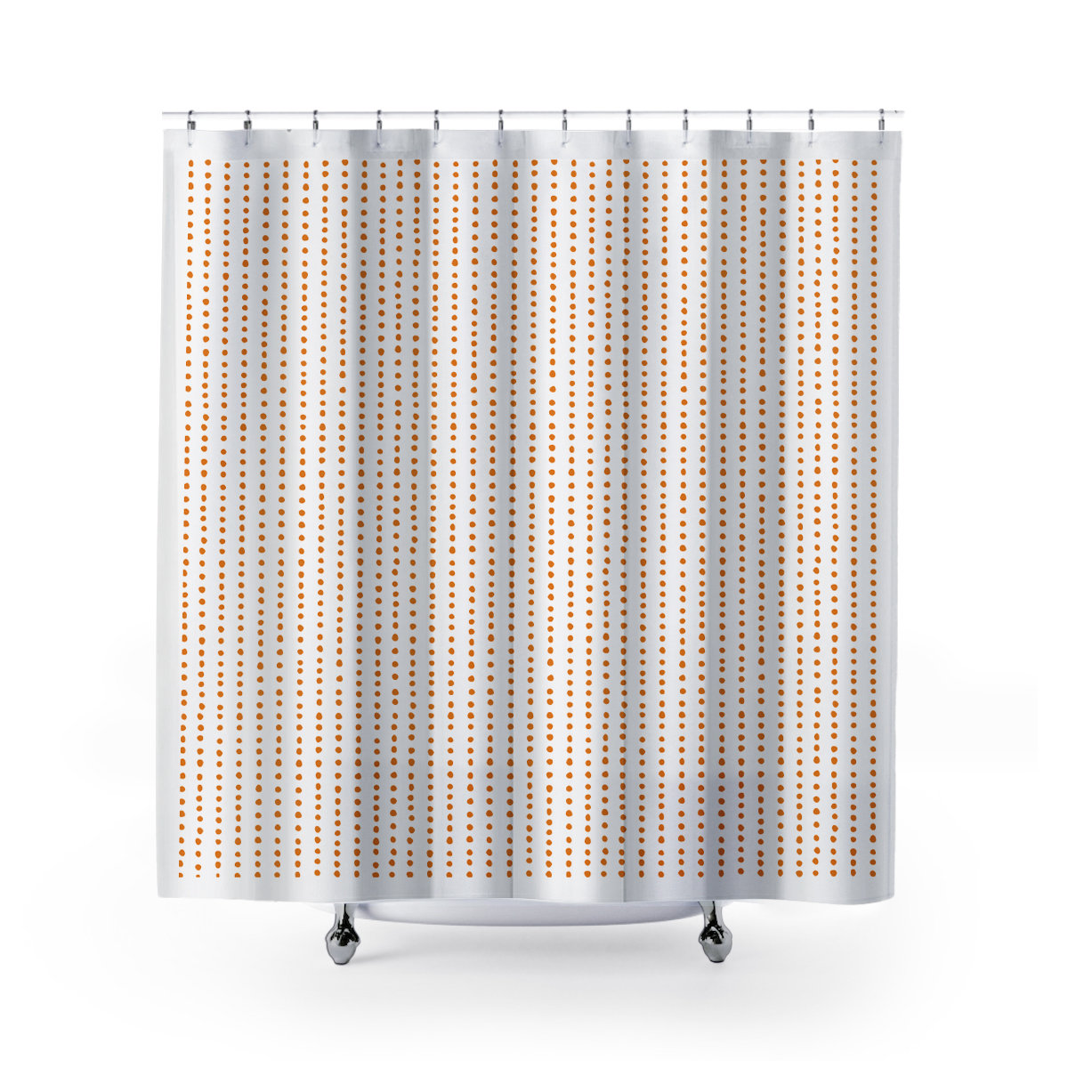 Thora Dots Mid-Century Shower Curtain, Orange