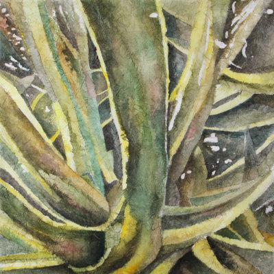 " Rosie Brown Tropical Greens " Mixed Media Print