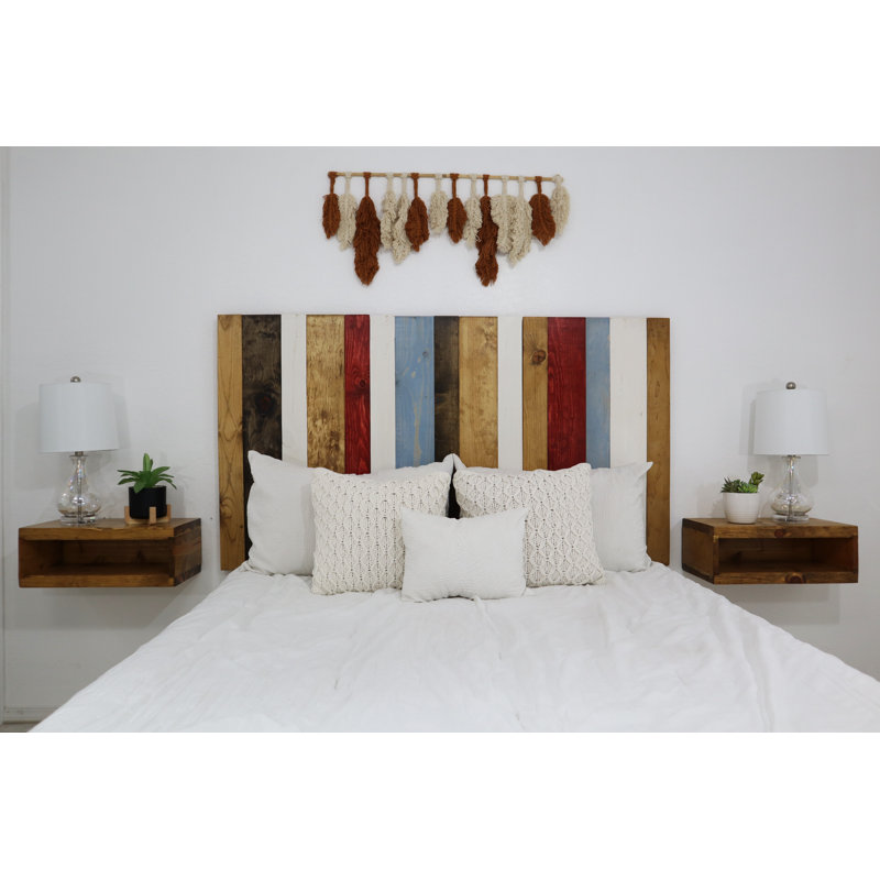 Leaner Style Panel Headboards Solid Wood Weathered Finish, Baby Blue, Twin