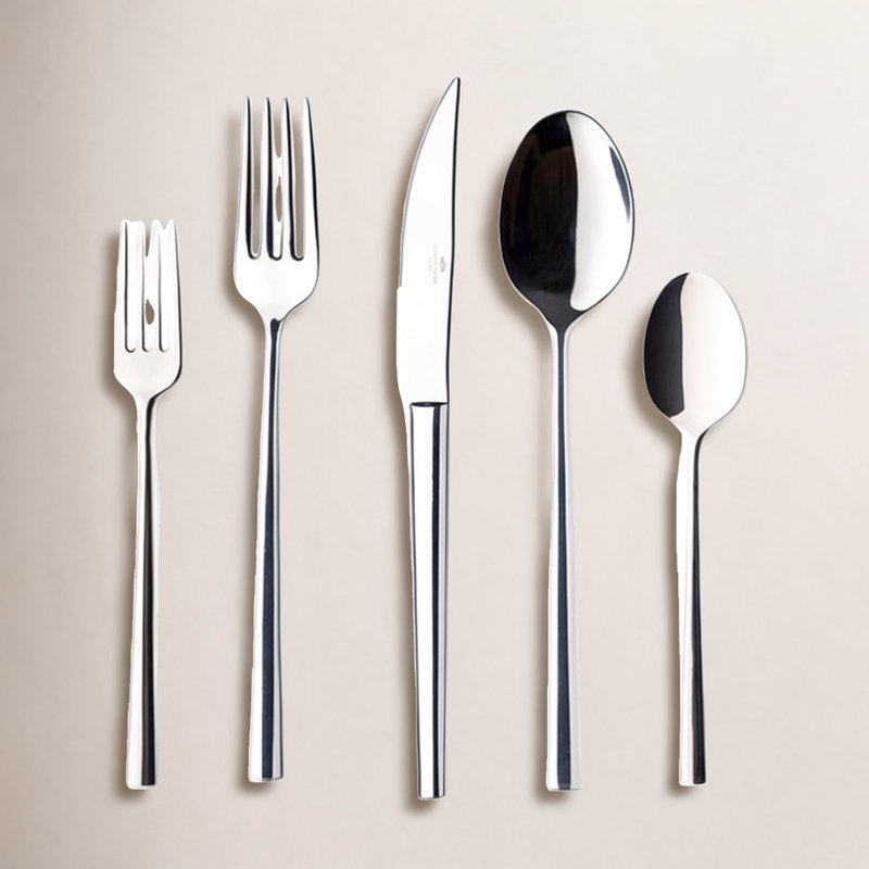 Costa Nova Vela Stainless Steel Flatware Set, Polished Stainless Steel