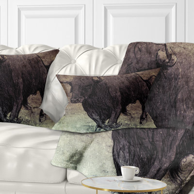 Coussin lombaire à animaux sur papier rétro