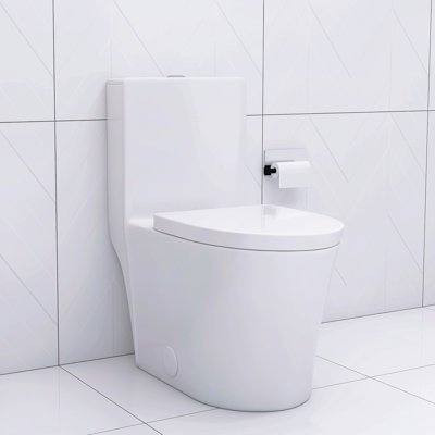 Contemporary Bathroom Toilet With -Quiet Flush And Soft-Close Seat Elongated Efficient Dual Long-Lasting Construction