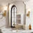 Rectangular Bathroom Vanity Mirror with Scalloped Corners – Stainless Steel Frame-1392724901-1408244798
