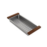 Deep Stainless Steel Colander w/Wooden Sapele Handles fits 1500, 1501, 1551, and 1604 sinks