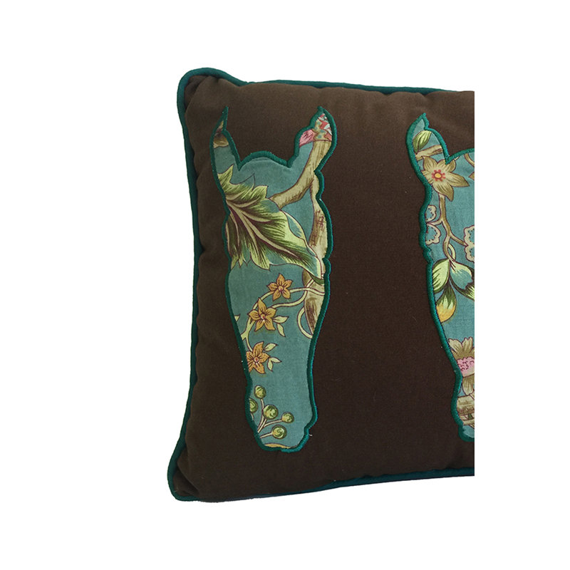 Jazz Three Horse Needlepoint Pillow