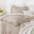 Andency Oversized King Comforter Set 120x98, 3 Pieces Ruffle Shabby Chic Famhouse Bedding Set, All Season Lightweight Fluffy Bed Set for Girls Women, Wheat-124610455-124610460